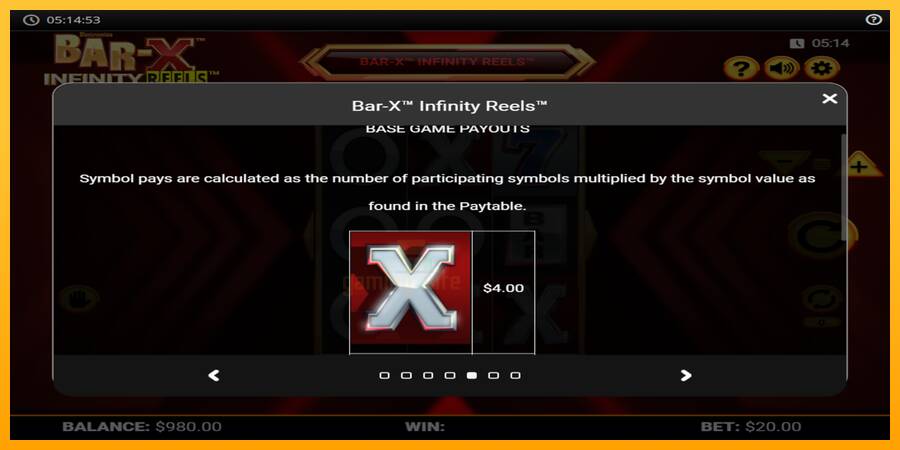 Bar-X Infinity Reels gaming machine for money, picture 4