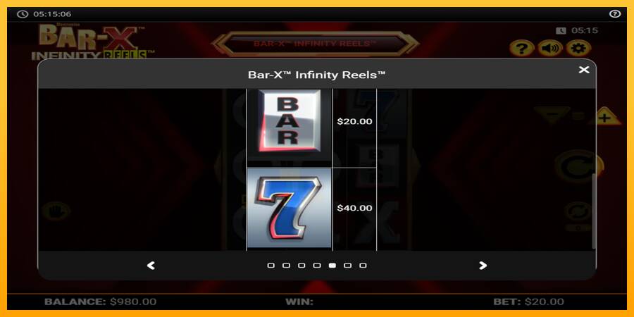 Bar-X Infinity Reels gaming machine for money, picture 5