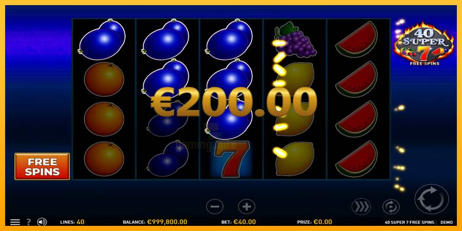 40 Super 7 Free Spins gaming machine for money, picture 3