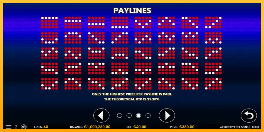 40 Super 7 Free Spins gaming machine for money, picture 7