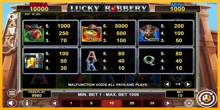 Lucky Robbery gaming machine for money, picture 4