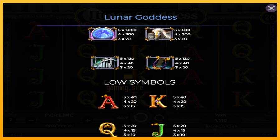 Lunar Goddess gaming machine for money, picture 6