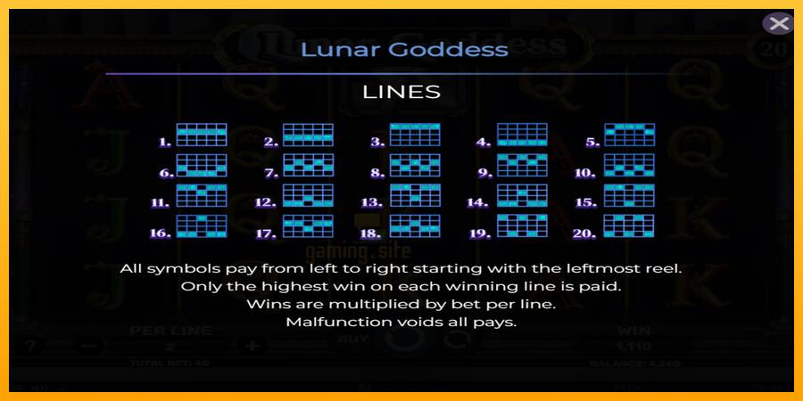 Lunar Goddess gaming machine for money, picture 7