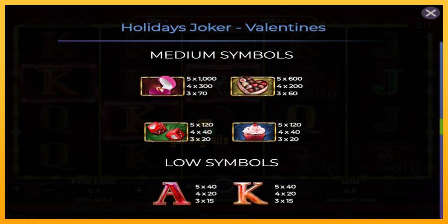 Holidays Joker - Valentines gaming machine for money, picture 6