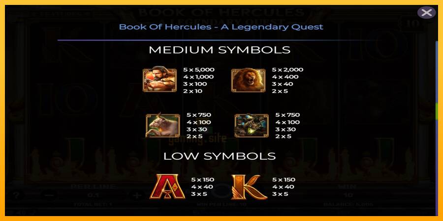 Book of Hercules - A Legendary Quest gaming machine for money, picture 5