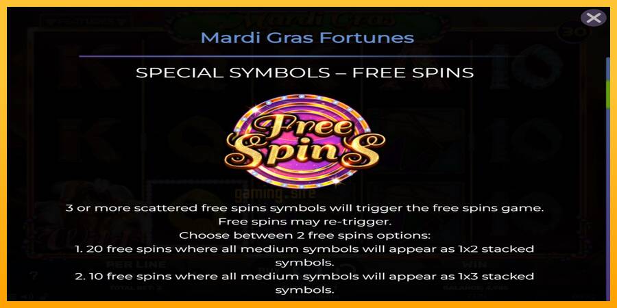 Mardi Gras Fortunes gaming machine for money, picture 4