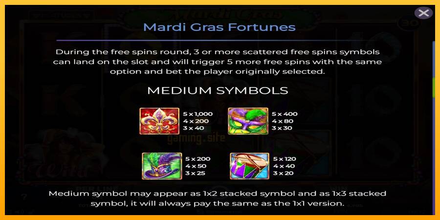 Mardi Gras Fortunes gaming machine for money, picture 5