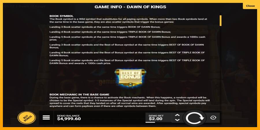 Dawn of Kings gaming machine for money, picture 4