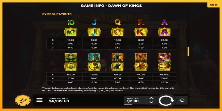 Dawn of Kings gaming machine for money, picture 5