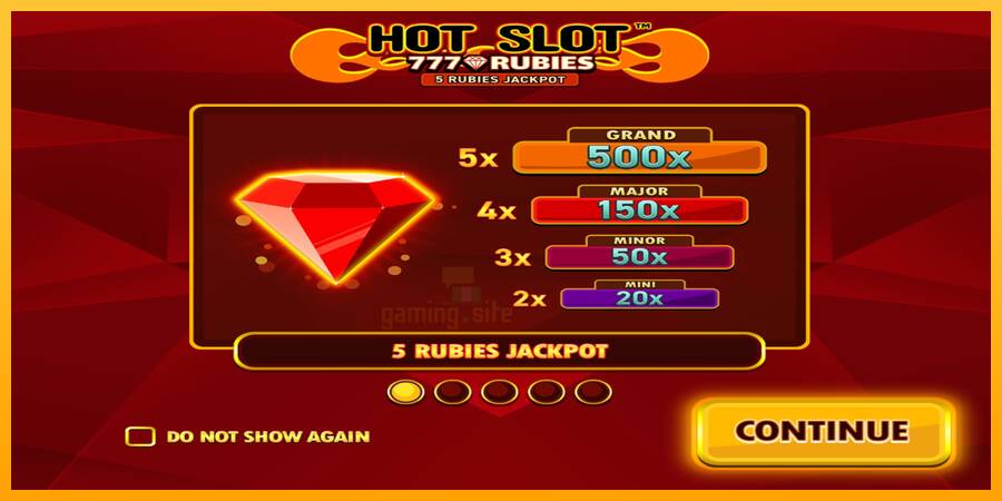 Hot Slot 777 Rubies Extremely Light gaming machine for money, picture 1