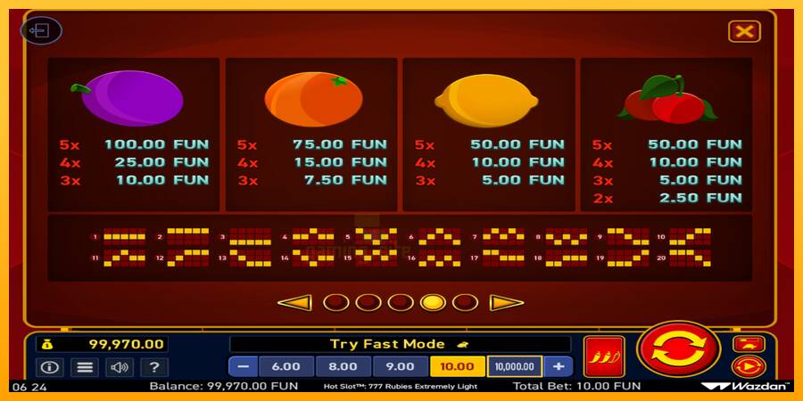 Hot Slot 777 Rubies Extremely Light gaming machine for money, picture 6