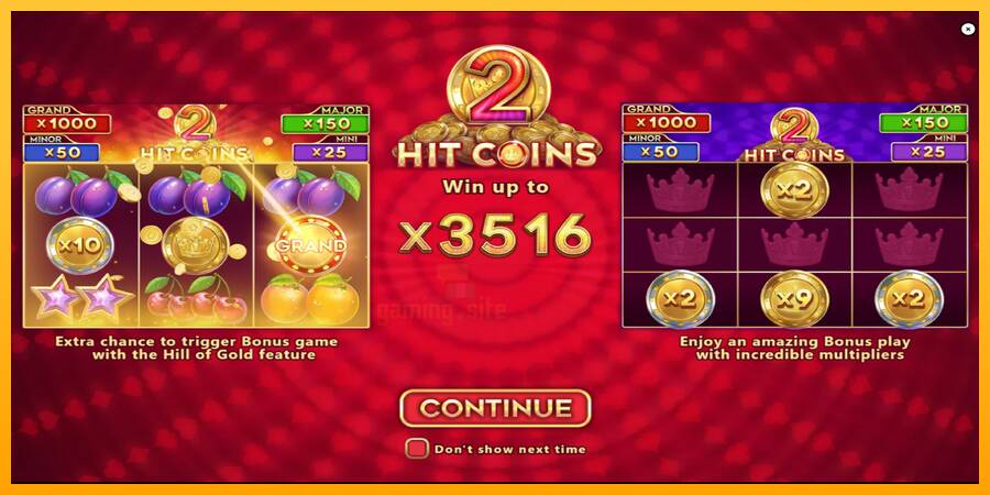 Hit Coins 2 Hold and Spin gaming machine for money, picture 1