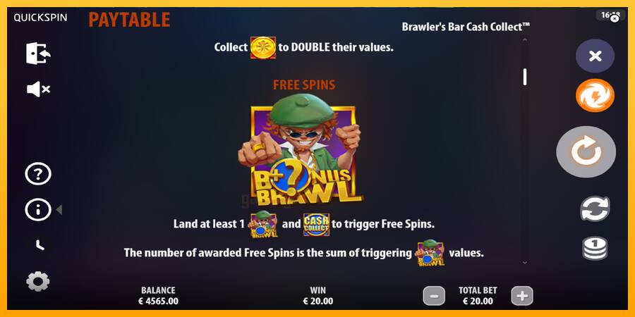 Brawlers Bar Cash Collect gaming machine for money, picture 5