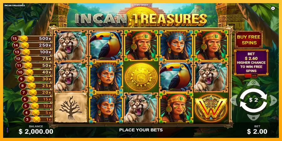 Incan Treasures gaming machine for money, picture 2