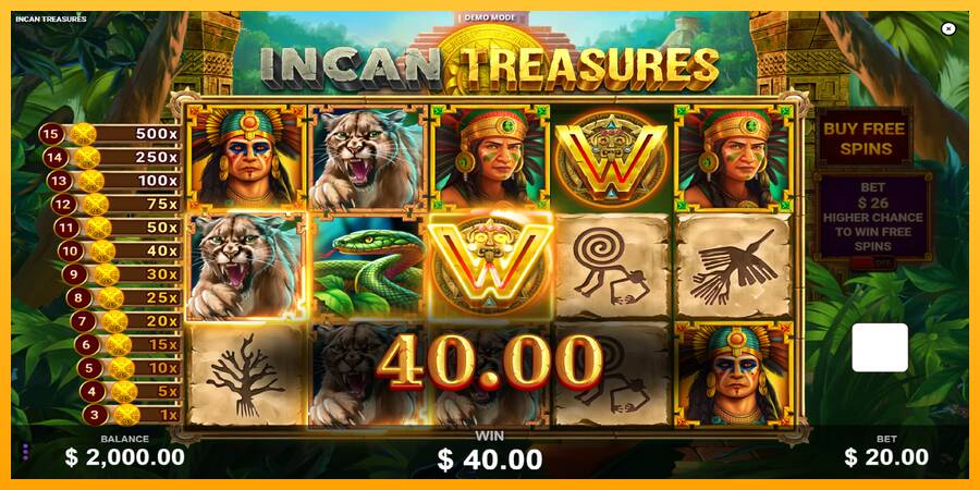 Incan Treasures gaming machine for money, picture 3