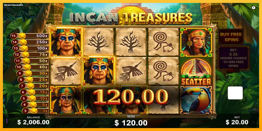 Incan Treasures gaming machine for money, picture 4