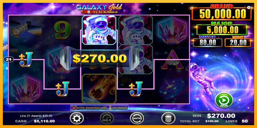 Galaxy Gold CashStacks Gold gaming machine for money, picture 4