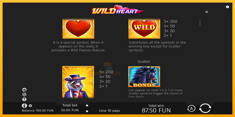 Wild Heart gaming machine for money, picture 5