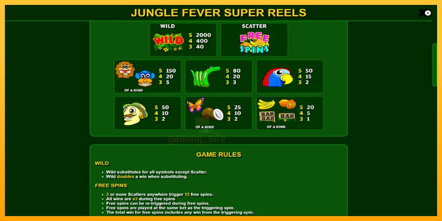 Jungle Fever Super Reels gaming machine for money, picture 6