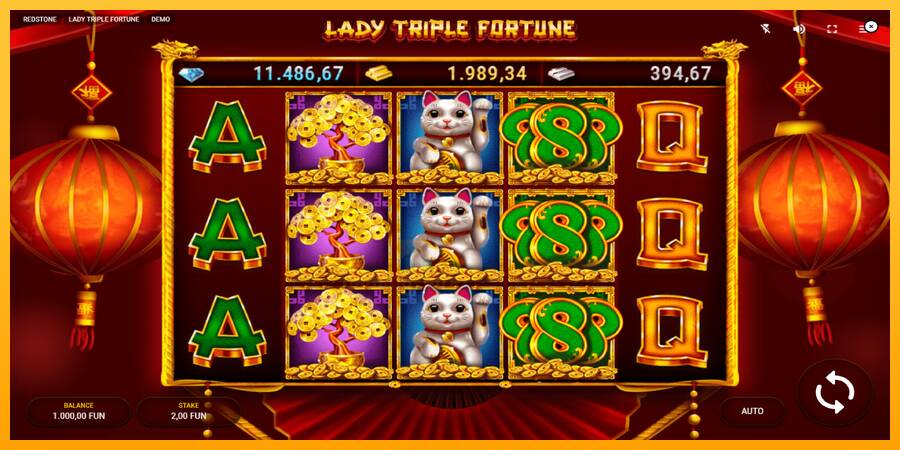 Lady Triple Fortune gaming machine for money, picture 2