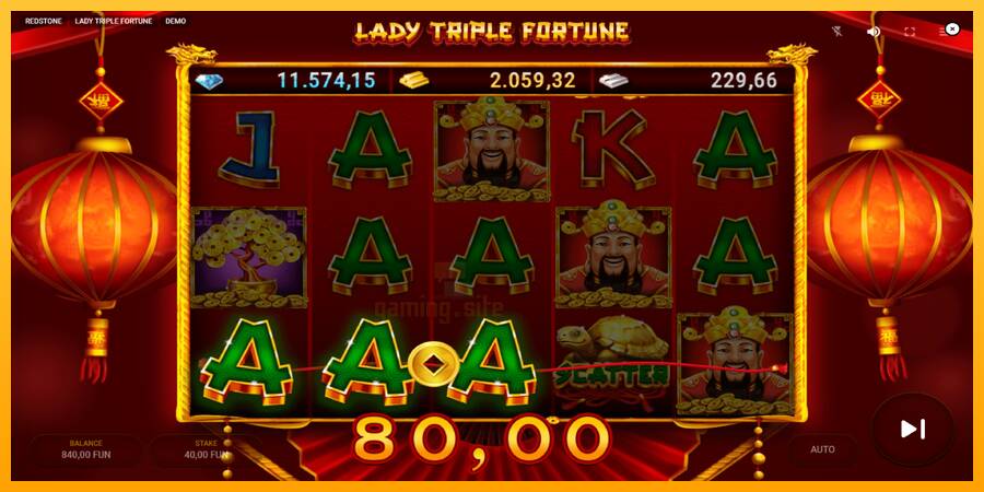 Lady Triple Fortune gaming machine for money, picture 3