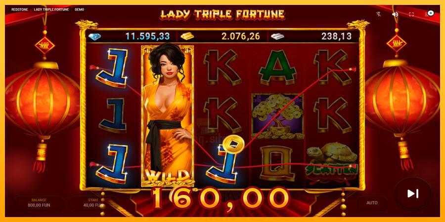 Lady Triple Fortune gaming machine for money, picture 4