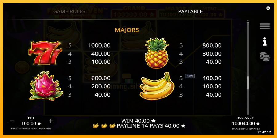 Fruit Heaven Hold and Win gaming machine for money, picture 6