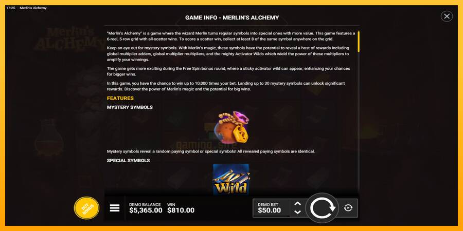 Merlins Alchemy gaming machine for money, picture 5