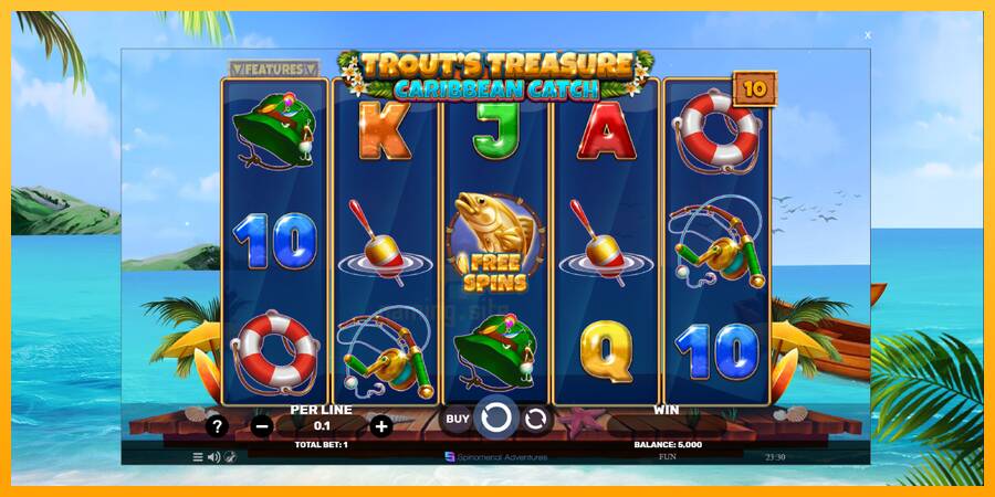 Trouts Treasure Caribbean Catch gaming machine for money, picture 2