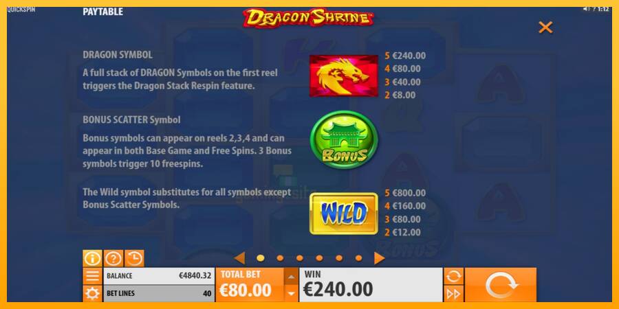 Dragon Shrine gaming machine for money, picture 3