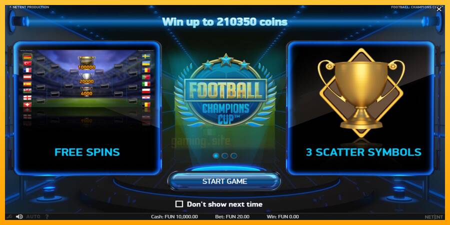 Football Champions Cup gaming machine for money, picture 1