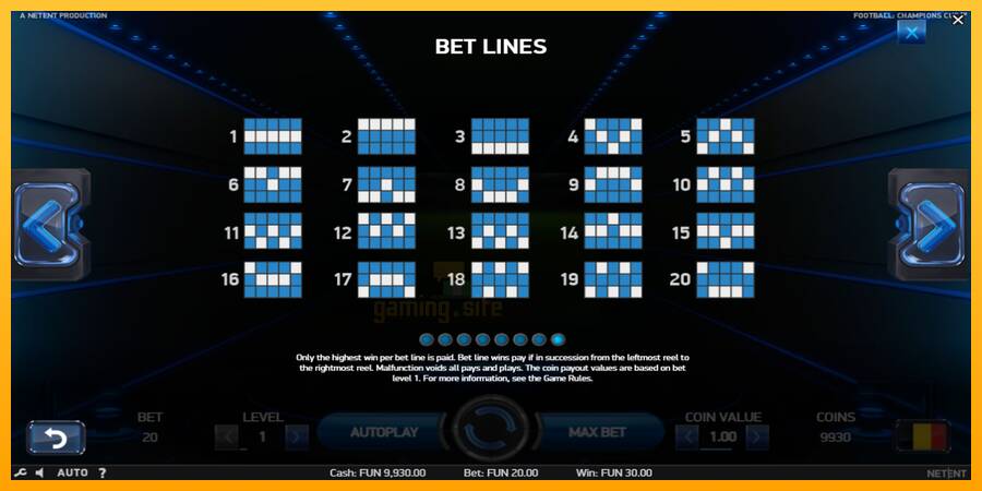 Football Champions Cup gaming machine for money, picture 7