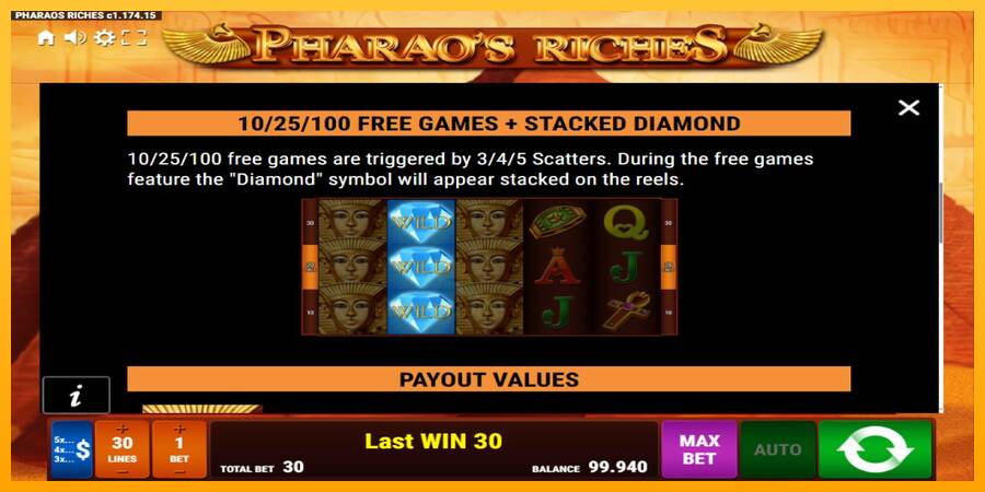 Pharaos Riches gaming machine for money, picture 6