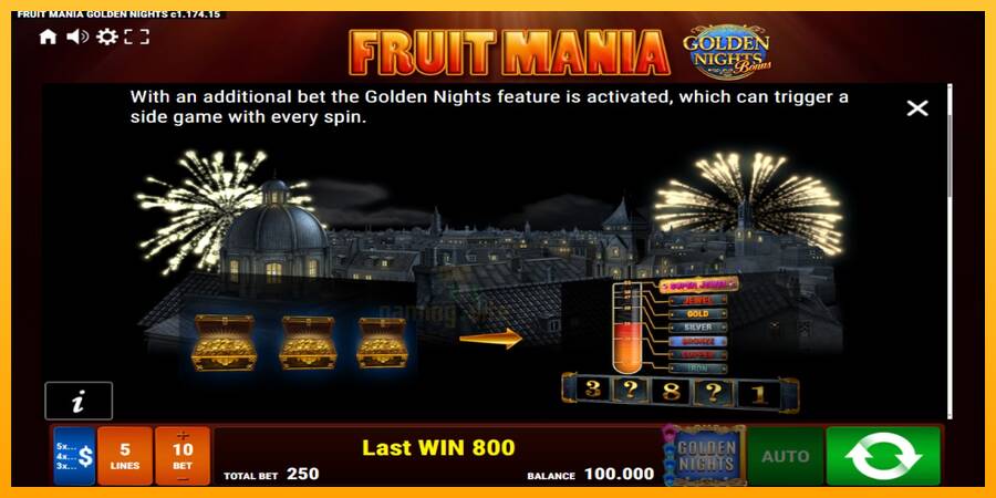 Fruit Mania Golden Nights gaming machine for money, picture 5