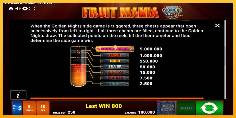 Fruit Mania Golden Nights gaming machine for money, picture 6