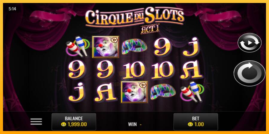 Cirque du Slots gaming machine for money, picture 1