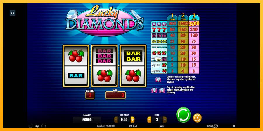 Lucky Diamonds gaming machine for money, picture 1