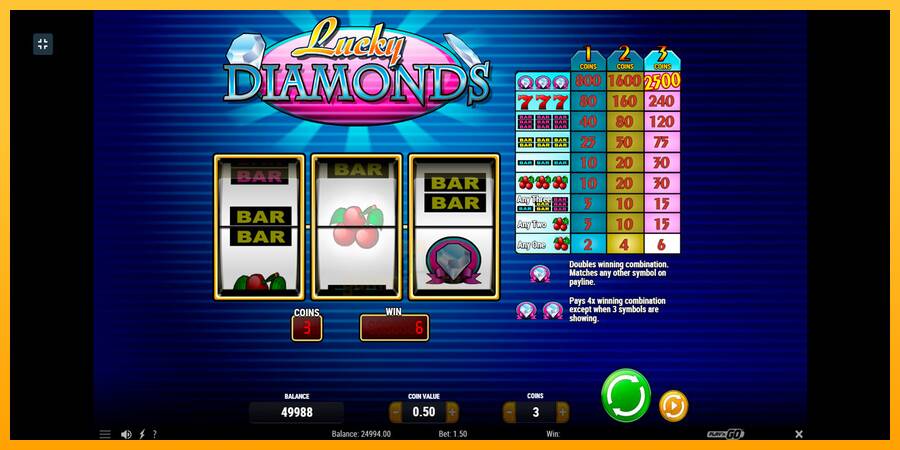 Lucky Diamonds gaming machine for money, picture 3