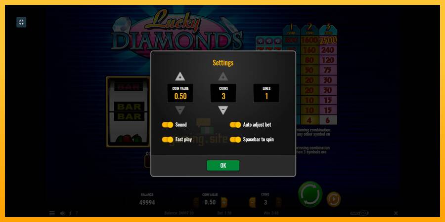 Lucky Diamonds gaming machine for money, picture 4