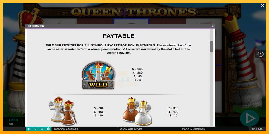 Queen of Thrones gaming machine for money, picture 6