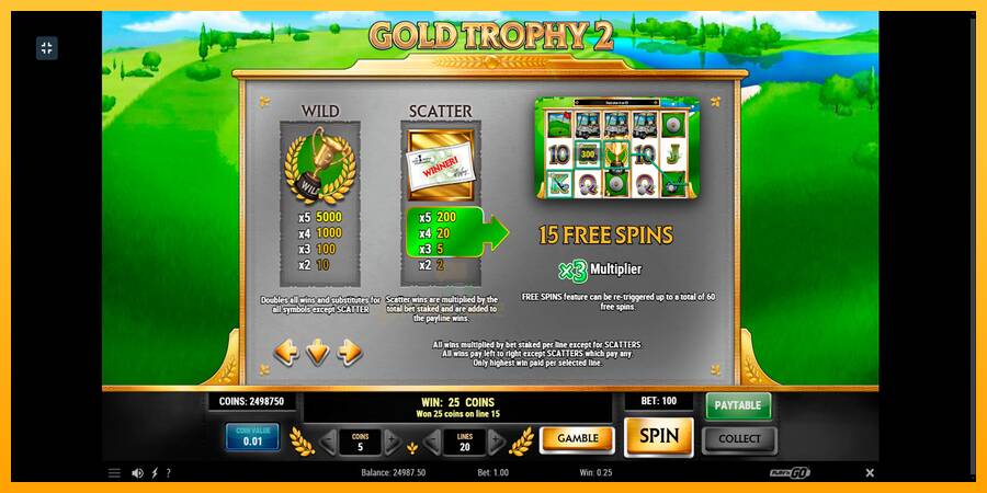 Gold Trophy 2 gaming machine for money, picture 6