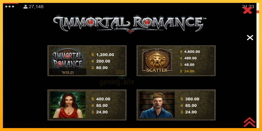 Immortal Romance gaming machine for money, picture 6