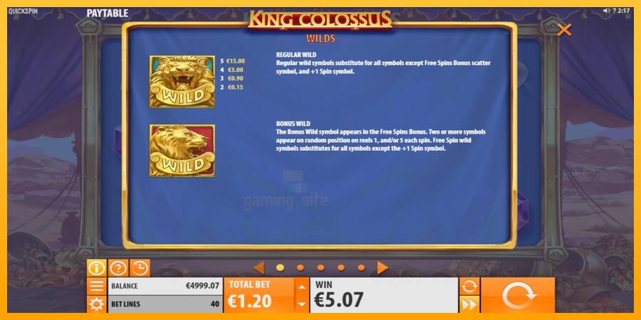 King Colossus gaming machine for money, picture 4