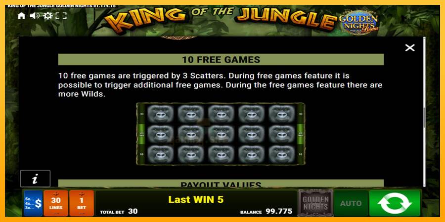 King of the Jungle Golden Nights gaming machine for money, picture 6