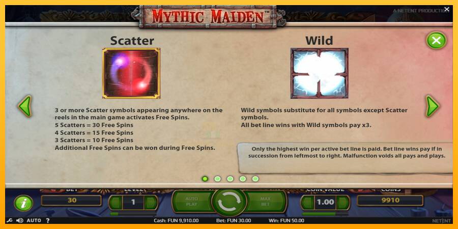 Mythic Maiden gaming machine for money, picture 5