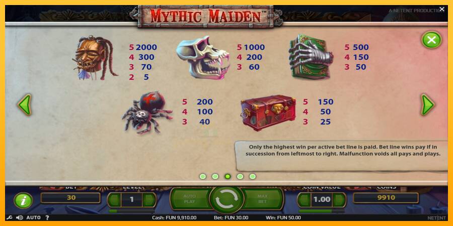 Mythic Maiden gaming machine for money, picture 6