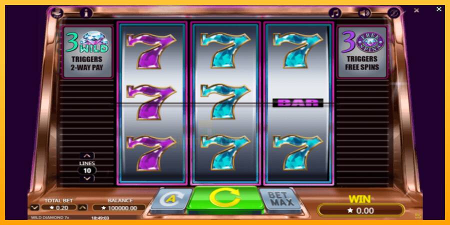 Wild Diamond 7x gaming machine for money, picture 1