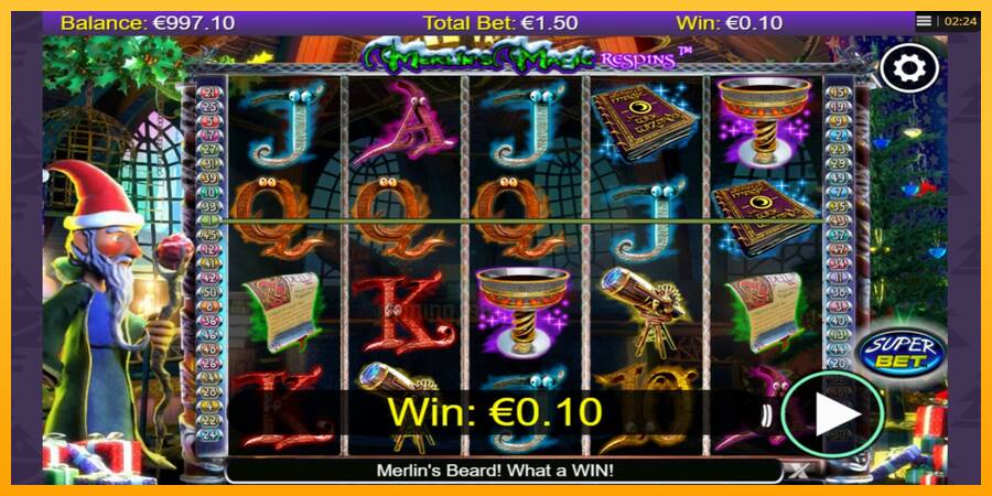 Merlins Magic Respins Christmas gaming machine for money, picture 2