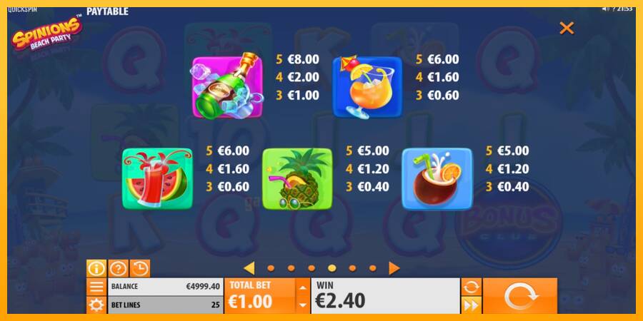 Spinions Beach Party gaming machine for money, picture 7