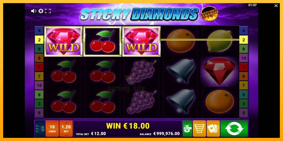 Sticky Diamonds Red Hot Firepot gaming machine for money, picture 2